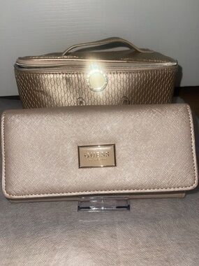 Bundle!!! GUESS Metallic Rose Gold Trifold Wallet  | Bvlgari  bag w/charm